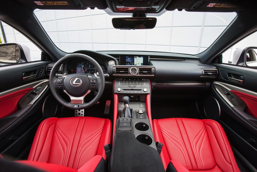 Inside the Lexus RC F (overseas model). Inside the Lexus RC F (overseas model).
